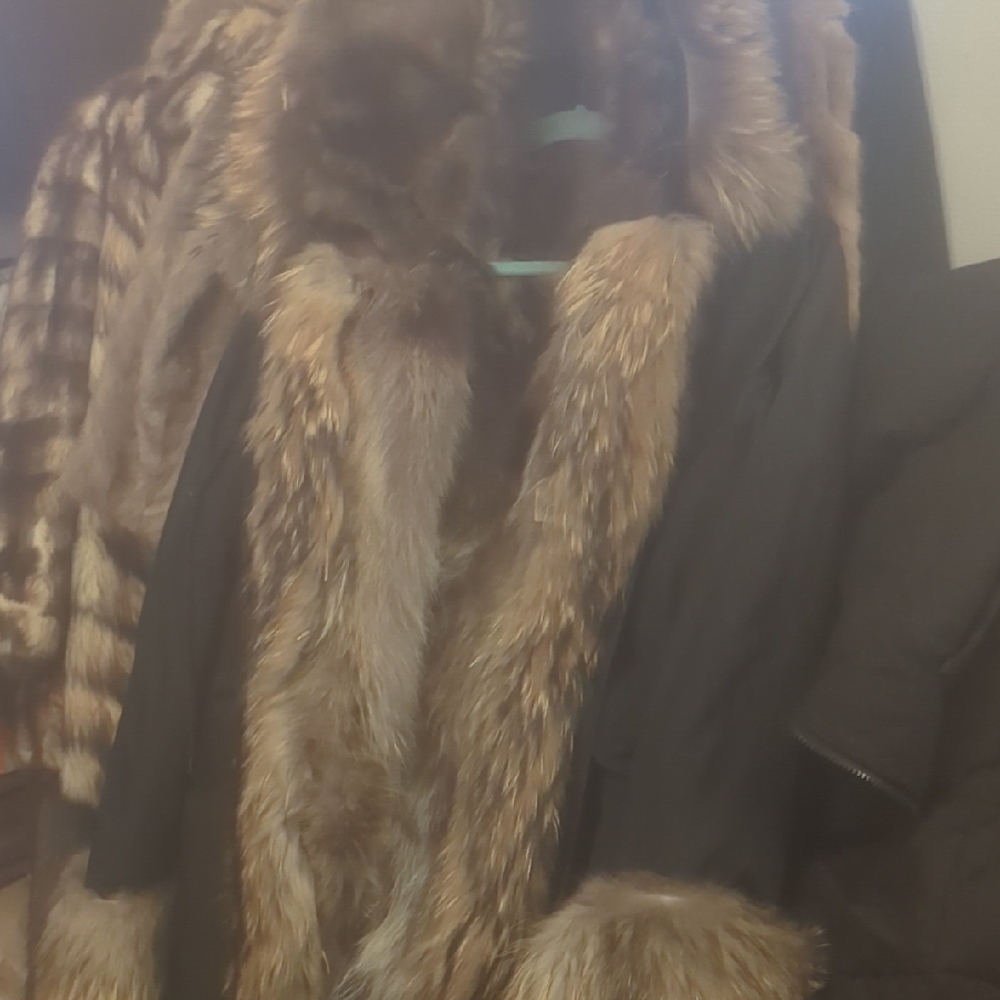 HEIMISH USA Black and Brown Faux Fur Coat